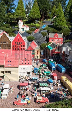 Billund, Denmark - 25 April 2014: Legoland Billund Resort. Famous Amusement Park And Hotel