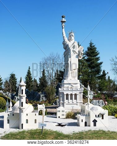Billund, Denmark - 25 April 2014: Legoland Billund Resort. Famous Amusement Park And Hotel