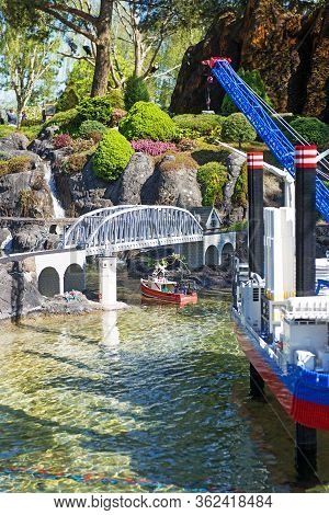 Billund, Denmark - 25 April 2014: Legoland Billund Resort. Famous Amusement Park And Hotel
