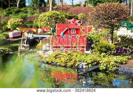 Billund, Denmark - 25 April 2014: Legoland Billund Resort. Famous Amusement Park And Hotel
