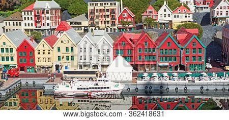 Billund, Denmark - 25 April 2014: Legoland Billund Resort. Famous Amusement Park And Hotel