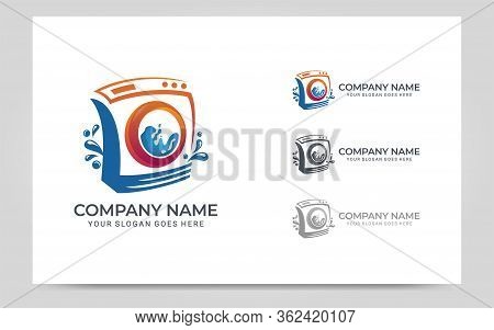 Modern Laundry Services Logo Design. Editable Logo Design