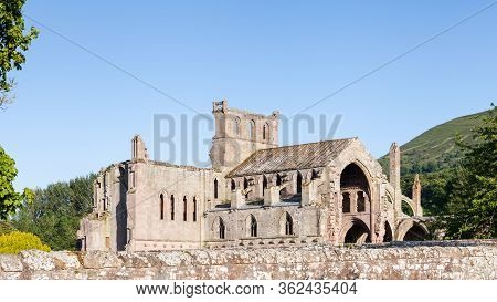 Melrose Abbey.  The Ruins Of Melrose Abbey Are Located In The Scottish Borders.