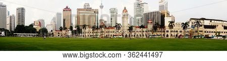 Kuala Lumpur - March 18, 2013: View From Merdeka Square For Skyscrapers Of Banks And Sultan Abdul Sa