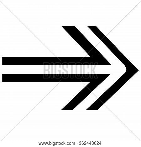 Decorative Authos Arrow Shows The Direction To The Side, In Black, Isolated Object On A White Backgr