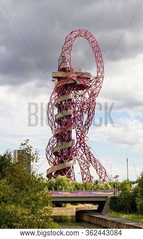 London, England - August 5:  The Arcelormittal Orbit In The Queen Elizabeth Olympic Park, London, En