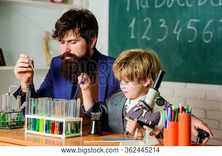 Teacher Child Test Tubes. Kid Cognitive Development. Cognitive Concept. Mental Process Acquiring Kno