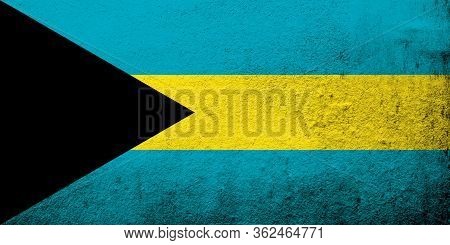 The Commonwealth Of The Bahamas National Flag. Grunge Background