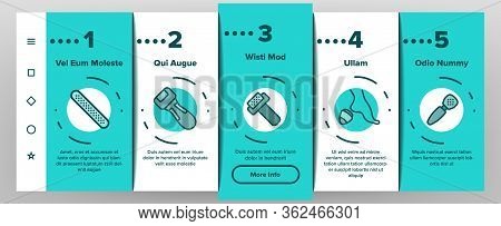 Callus Remover Tool Onboarding Icons Set Vector. Foot Rasp For Treatment Of Hard Skin, Callus Remove