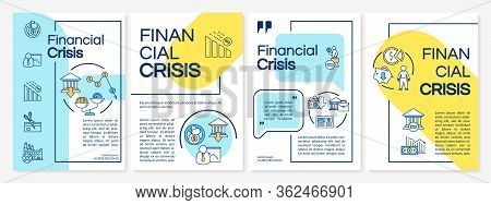 Financial Crisis Brochure Template. Economic Problem, Currency Decline Flyer, Booklet, Leaflet Print