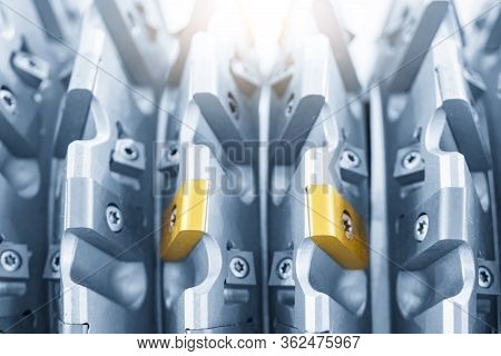 The Roughing Cutter With Chip For Cnc Milling Machine In Close Up Scene. The Special Purpose Index-a