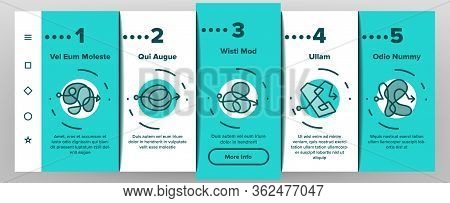 Chaos Arrow Movement Onboarding Icons Set Vector. Confused Complicated Way As Chaos Or Problem, Chao