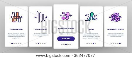 Chaos Arrow Movement Onboarding Icons Set Vector. Confused Complicated Way As Chaos Or Problem, Chao