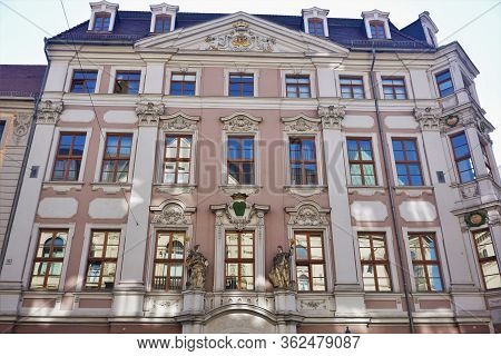 Beautiful Facade Of The Hartmannshaus In Bautzen, Germany
