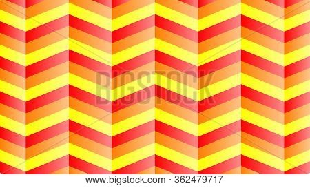 Colorful Geometric Zigzag Ornament. Horizontal Banner Template. Stock Vector Graphic