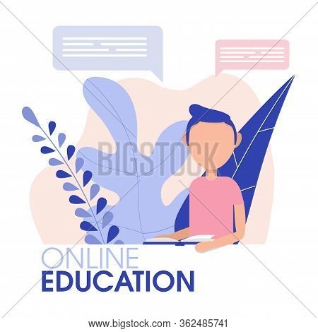 Online Training Student With Digital Course With Teacher. Online School Webinar, Video Stream On Dev