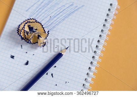 School Supplies. Bright Back To School Background. Notepad And Colorful Pencils. Distance Education,