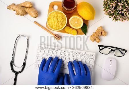 .natural Medicine. The Workspace Of A Blogger Medic. Immunostimulating Products: Lemon, Honey, Ginge
