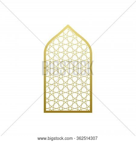Arab Vector Window Door Pattern. Arabian Islamic Mosque Ramadan Ornament Style