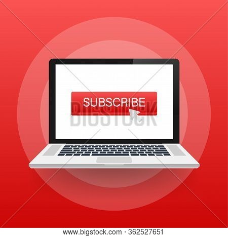 Subscribe Button Icon. Vector Stock Illustration. Business Concept Subscribe Pictogram.