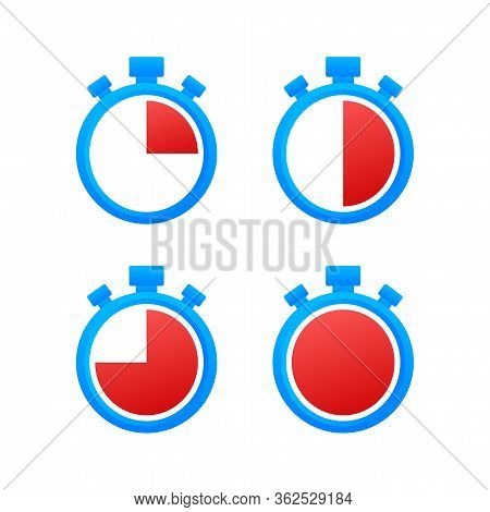 Sport Background. Vector Set. Set On White Backdrop. Stopwatch Vector Illustration Icon. Countdown T