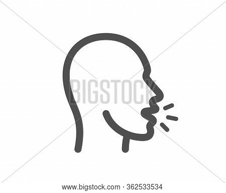 Cough Icon. Coronavirus Symptom Sign. Flu, Sneeze Or Pneumonie Symbol. Classic Flat Style. Quality D