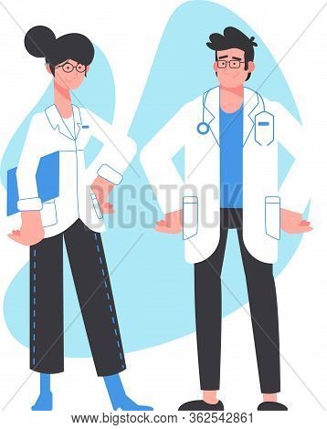 Healthcare Professionals Vector Illustration For Motion Graphics, Video And Print