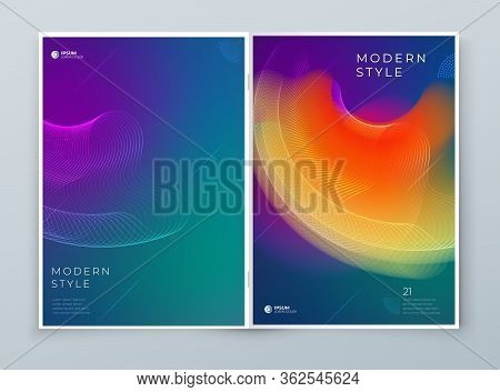Liquid Abstract Cover Background Design. Fluid Dynamic Graphic Element For Modern Brochure, Banner, 