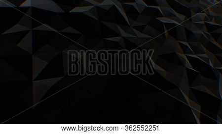 Abstract Background Black Dark Low Poly Triangles . Geometric Shapes Technical Science Wallpaper , G