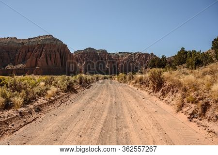Dirt Road Cuts Through Capitol Reef Wilderness In Utah