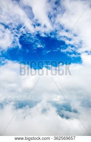 Blue sky background with tiny clouds. Sky is a beautiful patterned cloud in the daytime during the s