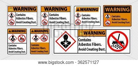 Warning Label Contains Asbestos Fibers,avoid Creating Dust