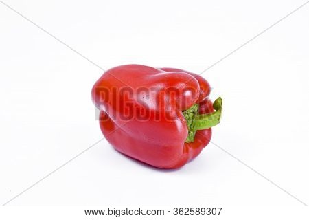 Paprika. Pepper Red. Bell Pepper Isolated. Sweet Red Peppers. With Clipping Path. Full Depth Of Fiel