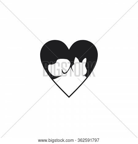 Dog And Cat Lover Logo Design Vector Template