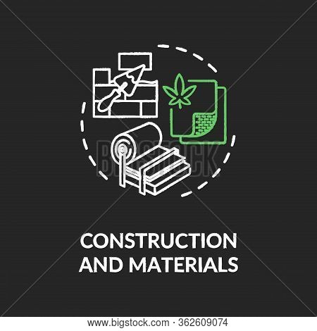 Construction And Materials Chalk Rgb Color Concept Icon. Cannabis Use, Hemp Products Idea. Marijuana