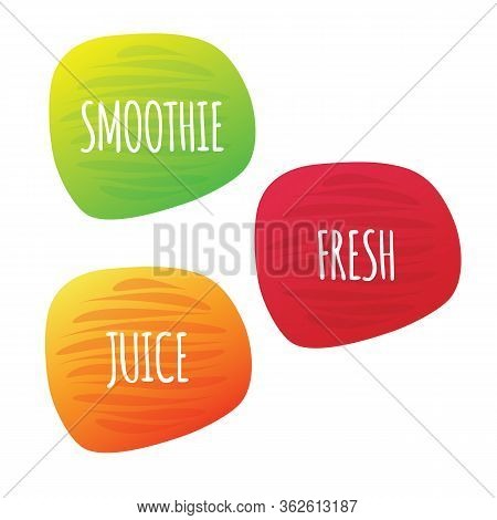 Smoothie, Juice, Fresh Icon. Green Orange Red Gradient Vector Sign Isolated. Illustration Symbol For