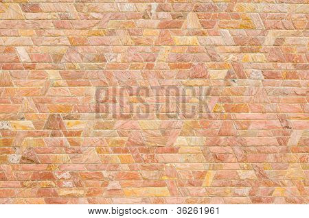 Pattern Of Red Slate Stone Wall Surface