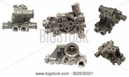 Aluminium Die Casting Product  With Machining Process ; Industrial Background  ; Isolated White Back