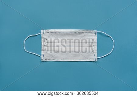 White Medical Mask On A White Background, Cornavirus Covid-19