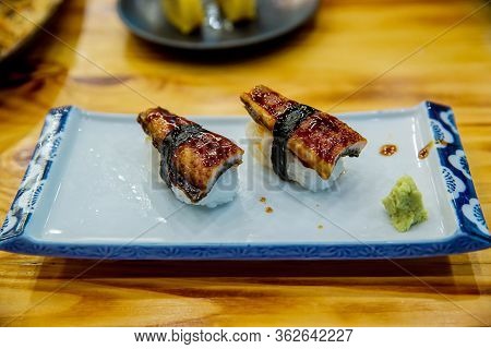 Sushi Freshwater Eel Grilled. Japanese Food For Healthy. Unagi Sushi, Premium Sushi Menu. Image For 