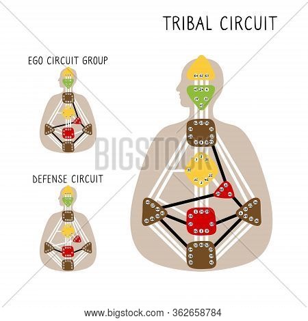 Tribal Circuitry. Human Design Bodygraph. Hand Drawn Bodygraph Chart Design