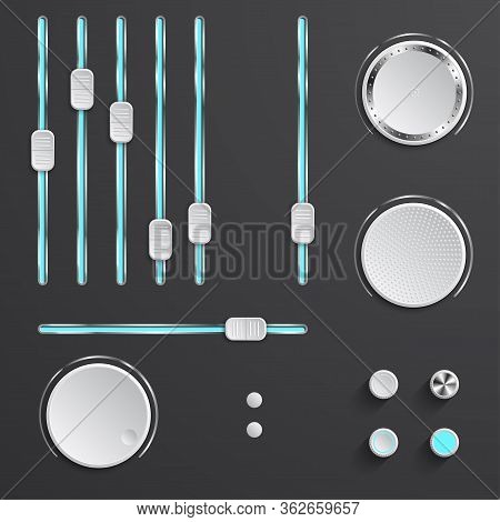 Buttons Volume Set. Mixer. Vector Illustration Deign Element