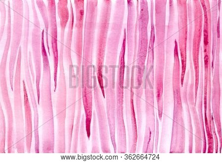A Close Up Of A Red Curtain On A Pink Background
