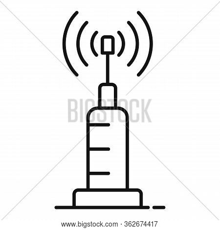 Bike Rent Tower Signal Icon. Outline Bike Rent Tower Signal Vector Icon For Web Design Isolated On W