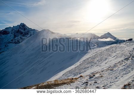 Views From The Top Of Kasprowy Wierch On A Winter Sunny Day With Snow