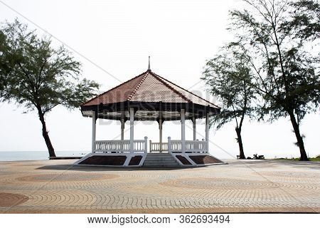 Landmarks Wooden Pavilion On Samila Beach For Thai People And Foreigner Travelers Travel Visit And R