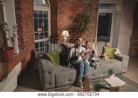 Tea Drinking, Talking. Mother And Daughter During Self-insulation At Home While Quarantined, Family 