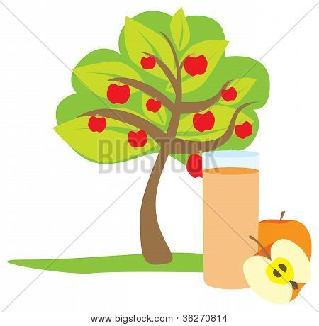Apple juice foran apple tre glas