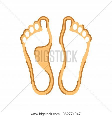 Human Foot Types: Normal And Flat Feet Flat Color Icon. Orthopedic Disease. Sign For Web Page, Mobil