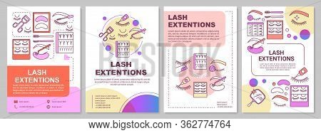 Lash Extension Brochure Template Layout. False Eyelashes. Flyer, Booklet, Leaflet Print Design With 